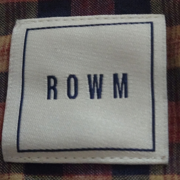 ROWM Men's L Plaid Short Sleeve Shirt Multicolored Chest Pocket - Picture 4 of 10